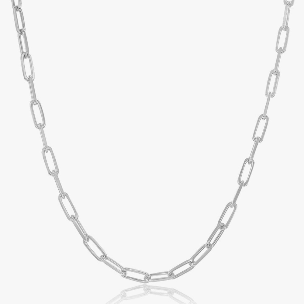 Beaux Bijoux Paperclip Chain Necklace 20” | Sterling Silver 925 14k Gold Plated